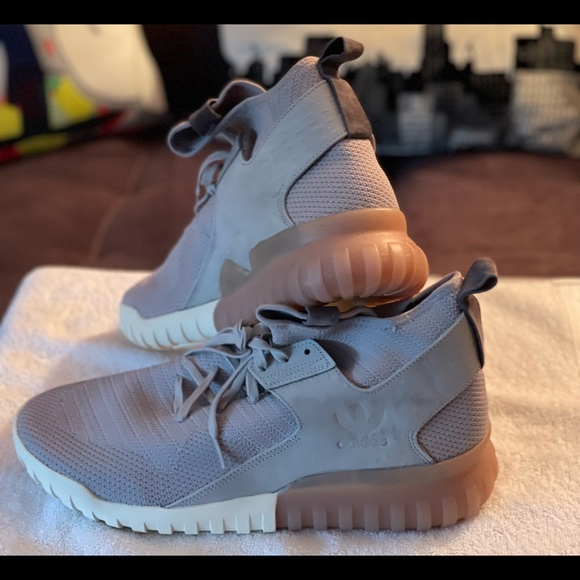 Adidas Tubular Sz 13 Grey/Wht/Beige - Picture 2 of 3
